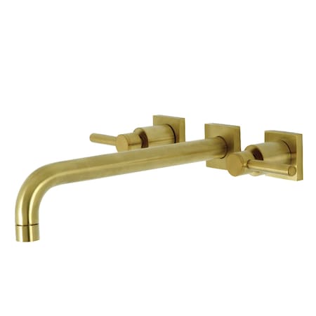 Kingston Brass KS6057DL Wall Mount Tub Faucet, Brushed Brass KS6057DL